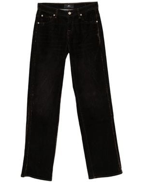 7 For All Mankind Velvet-Effect Straight-Leg Pants - Black