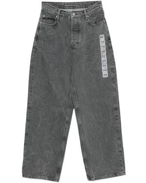 Alexander Wang Crystal-Embellished Wide-Leg Jeans - Grey