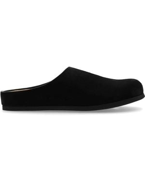 Common Projects Embossed-Logo Leather Slippers - Black