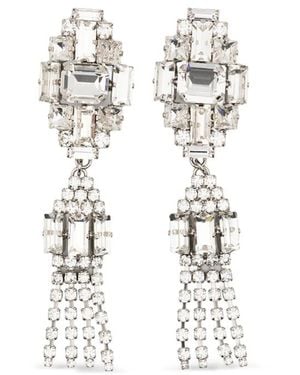 Alessandra Rich Tassel Bijoux Earrings - White