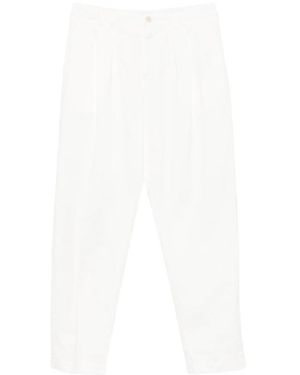 Canali Pleated Straight-Leg Pants - White