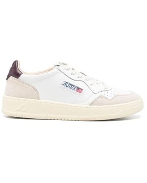 Autry Medalist Panelled Leather Trainers - White