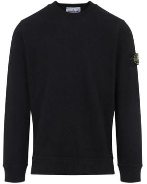 Stone Island Logo-Detail Crew-Neck Sweatshirt - Black