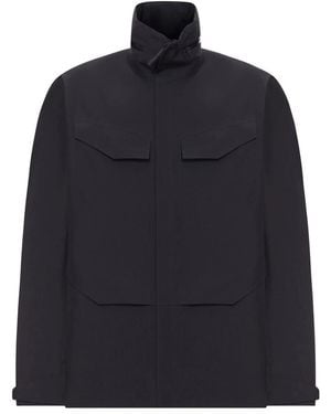 Veilance High-Neck Flap-Pocket Jacket - Blue