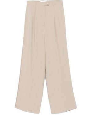 DE SANTIS Crepe Trousers - Natural