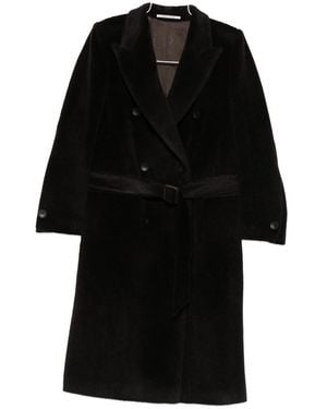 Tagliatore Belted Double-Breasted Coat - Black