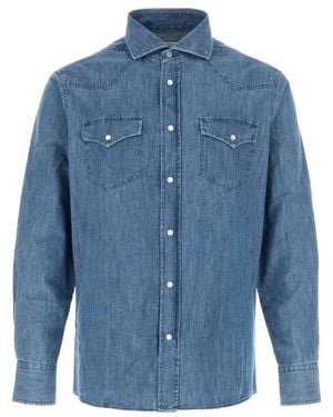Brunello Cucinelli Shirts - Blue