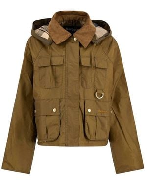 Barbour Bomber Jacket Corduroy Collar - Green
