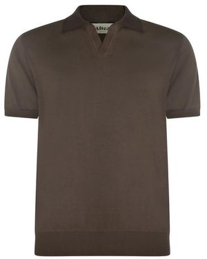 Altea Short-Sleeved Cotton Polo Shirt - Brown