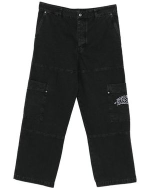 Off-White c/o Virgil Abloh Script Garment-Dyed Cargo Trousers - Black