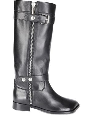 Niccolò Pasqualetti Obliqua Zip Buckle Boots - Grey