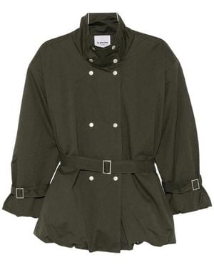 LA PISCINE Belted Double-Breasted Jacket - Green