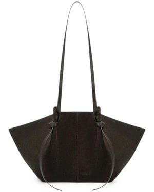Yuzefi Medium Mochi Suede Shoulder Bag - Black