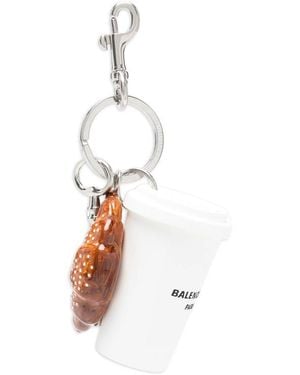 Balenciaga Coffee-Cup Keyring - White