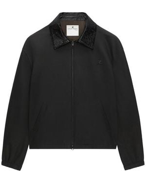Courreges Vinyl-Collar Bomber Jacket - Black