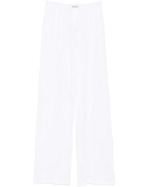 Sporty & Rich Wide-Leg Cotton Trousers - White