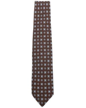 Barba Napoli Patterned Silk Tie - Brown