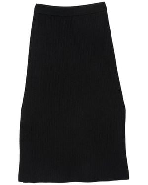 A.P.C. A. P.C. Ribbed-Knit Side-Slit Midi Skirt - Black