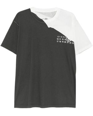 MM6 by Maison Margiela Logo-Print Panelled T-Shirt - Black