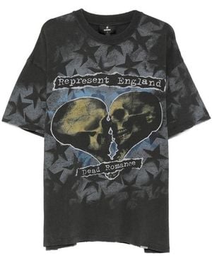 Represent Romance Graphic-Print Star-Pattern Cotton T-Shirt - Green