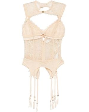 Zimmermann Lace-Trim Corset Top - Natural