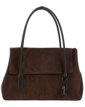 Tom Ford Flap Calf Leather Shoulder Bag - Brown