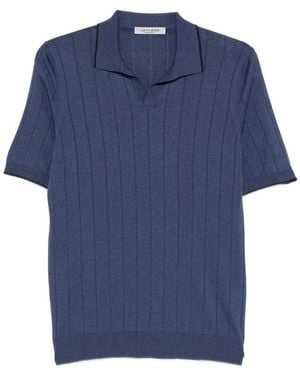 Fileria Vertical-Stripe Short-Sleeve T-Shirt - Blue