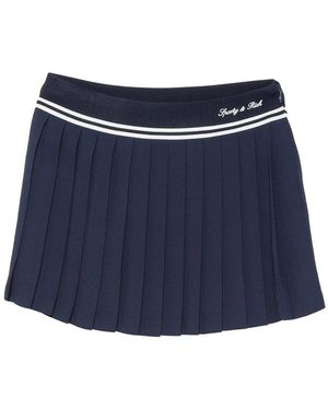 Sporty & Rich Pleated Logo-Embroidered Performance Skirt - Blue