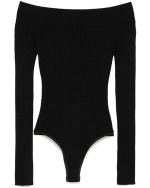 Alaïa Off-Should Body Sculpting Top - Black