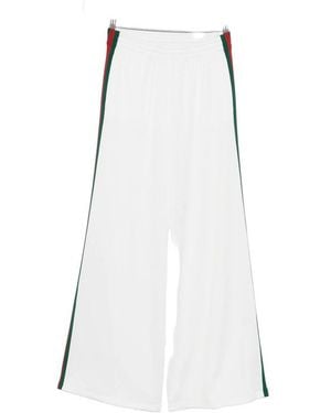 Gucci Web-Stripe Wide-Leg Track Pants - White