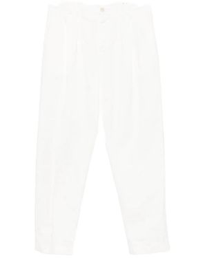 Canali Pleated Straight-Leg Pants - White