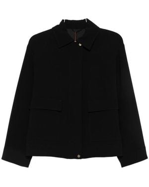Max Mara Flap-Pocket Zip-Up Jacket - Black