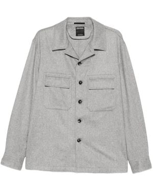 ZEGNA Button-Fastening Shirt Jacket - Grey