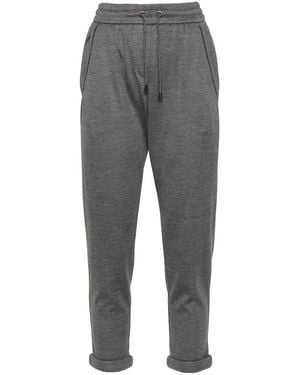 Brunello Cucinelli Monili-Detail Track Trousers - Grey
