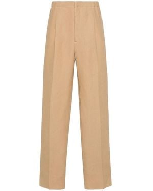 Fendi Canvas Straight-Leg Trousers - Natural
