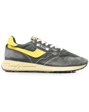 Autry Reelwind Panelled Suede Trainers - Yellow