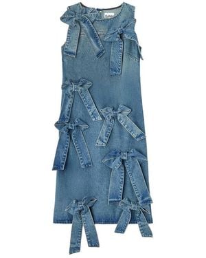 Ganni Light Rigid Denim Dress - Blue