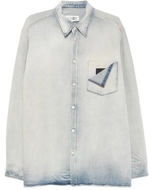 MM6 by Maison Margiela Faded-Effect Denim Jacket - Grey
