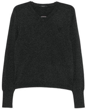 Gucci V-Neck Logo-Embroidered Sweater - Black