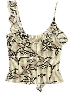 Siedres Arla Ruffled Floral Top - Multicolor