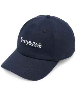 Sporty & Rich Logo-Embroidered Baseball Cap - Blue