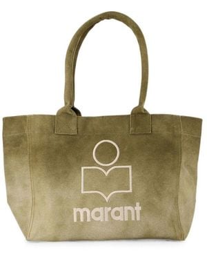 Isabel Marant Yenky Logo-Print Tote Bag - Green