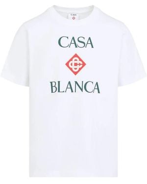 CASABLANCA Diamond Logo-Print T-Shirt - White