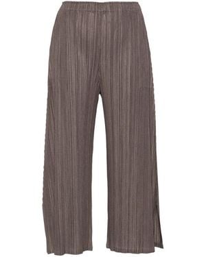 Pleats Please Issey Miyake Pleats Please Cropped Trousers - Brown
