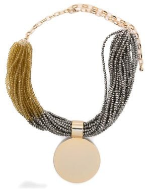 Antonelli Damian Beaded Pendant Necklace - Metallic