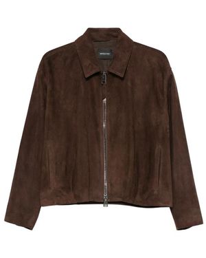 Simonetta Ravizza Lavy Zip-Fastening Leather Jacket - Brown