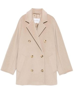 Max Mara Double-Breasted Coat - Natural