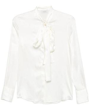 Mazzarelli Pussy-Bow Silk Blouse - White