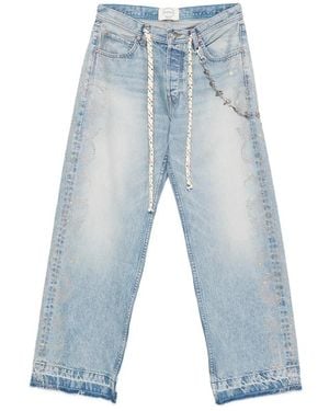ERCOLE STUDIO Embellished-Detail Frayed Jeans - Blue