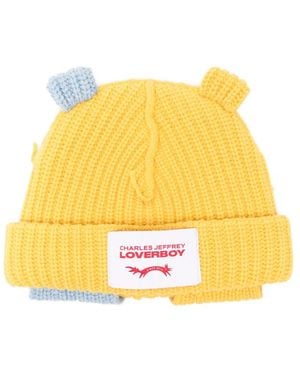 Charles Jeffrey Chunky Ribbed Beanie Hat - Yellow